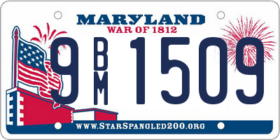 MD license plate 9BM1509