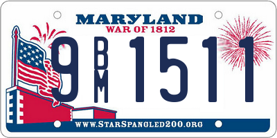 MD license plate 9BM1511