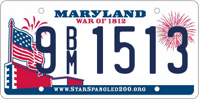 MD license plate 9BM1513