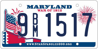 MD license plate 9BM1517