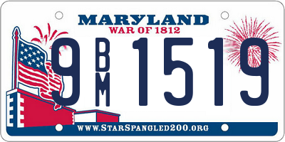 MD license plate 9BM1519