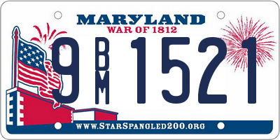 MD license plate 9BM1521