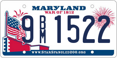 MD license plate 9BM1522