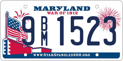 MD license plate 9BM1523