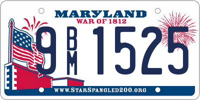 MD license plate 9BM1525