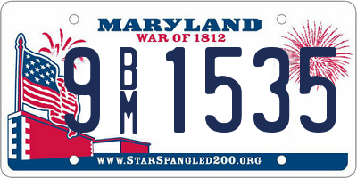 MD license plate 9BM1535