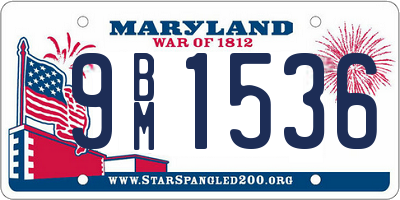 MD license plate 9BM1536