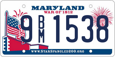 MD license plate 9BM1538