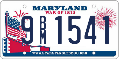 MD license plate 9BM1541