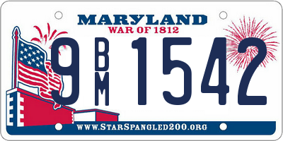 MD license plate 9BM1542