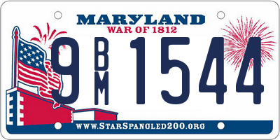 MD license plate 9BM1544