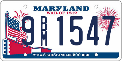 MD license plate 9BM1547