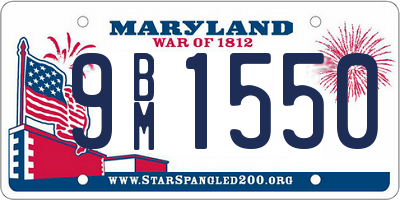 MD license plate 9BM1550