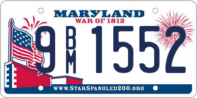 MD license plate 9BM1552