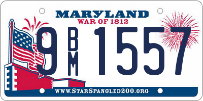 MD license plate 9BM1557