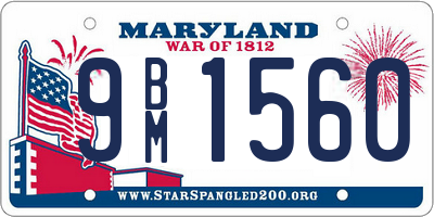 MD license plate 9BM1560