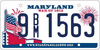 MD license plate 9BM1563