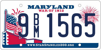 MD license plate 9BM1565