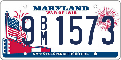 MD license plate 9BM1573