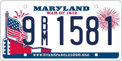 MD license plate 9BM1581