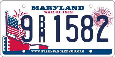 MD license plate 9BM1582