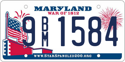 MD license plate 9BM1584