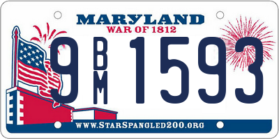 MD license plate 9BM1593