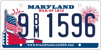 MD license plate 9BM1596