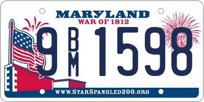 MD license plate 9BM1598
