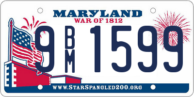 MD license plate 9BM1599