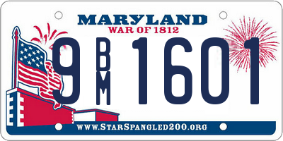 MD license plate 9BM1601