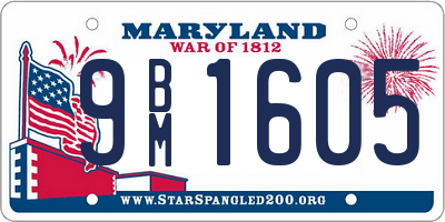 MD license plate 9BM1605