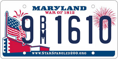 MD license plate 9BM1610