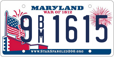 MD license plate 9BM1615