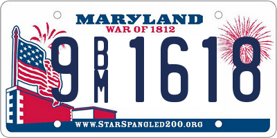 MD license plate 9BM1618