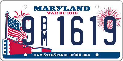 MD license plate 9BM1619