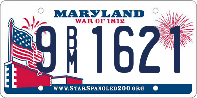 MD license plate 9BM1621