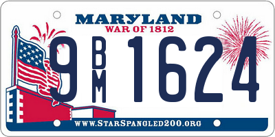 MD license plate 9BM1624