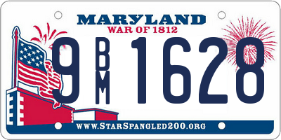 MD license plate 9BM1628