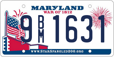MD license plate 9BM1631