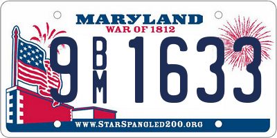 MD license plate 9BM1633