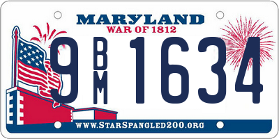 MD license plate 9BM1634