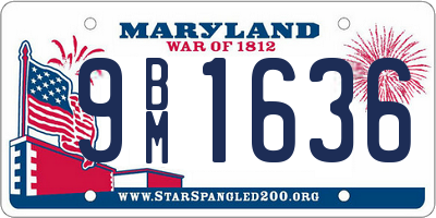 MD license plate 9BM1636