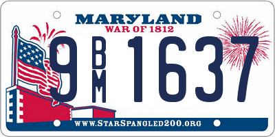 MD license plate 9BM1637