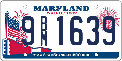 MD license plate 9BM1639