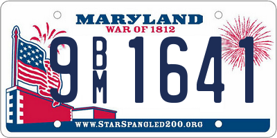 MD license plate 9BM1641