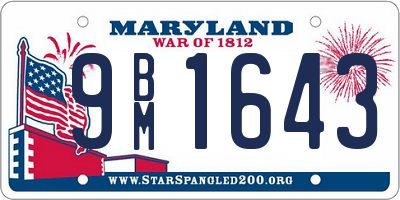 MD license plate 9BM1643