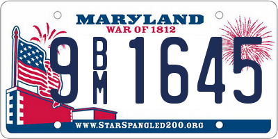 MD license plate 9BM1645