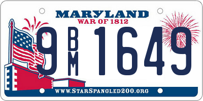 MD license plate 9BM1649