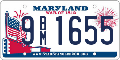MD license plate 9BM1655